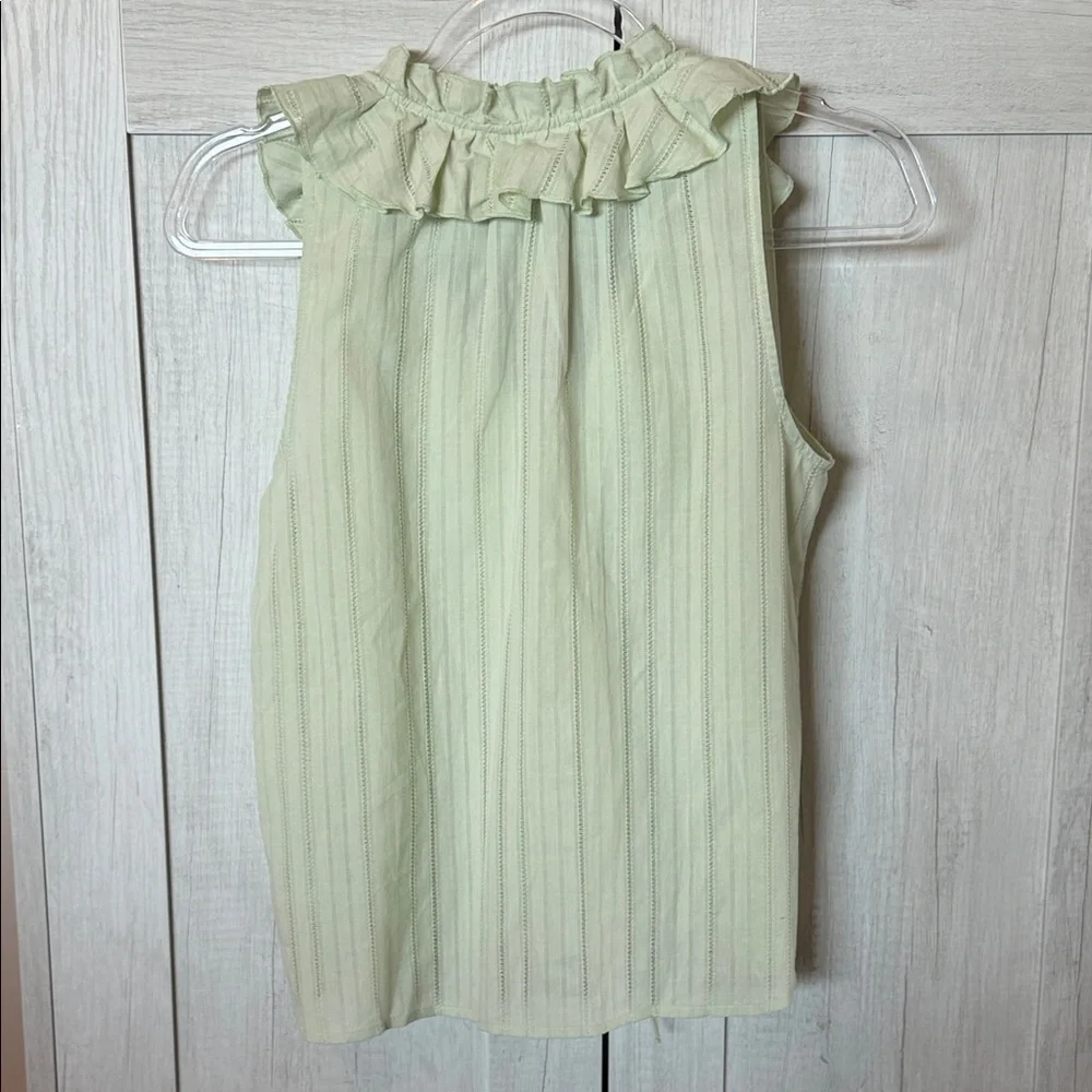 Nation LTD Pale Green Ruffle V-Neck Sleeveless Camisole - Picture 6 of 8